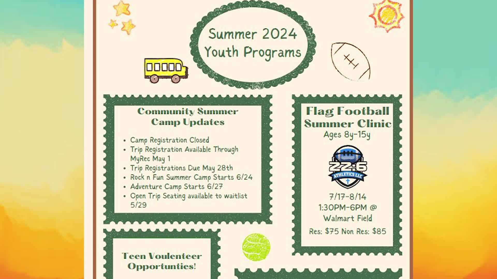 Recreation News Update Summer Programs 2024