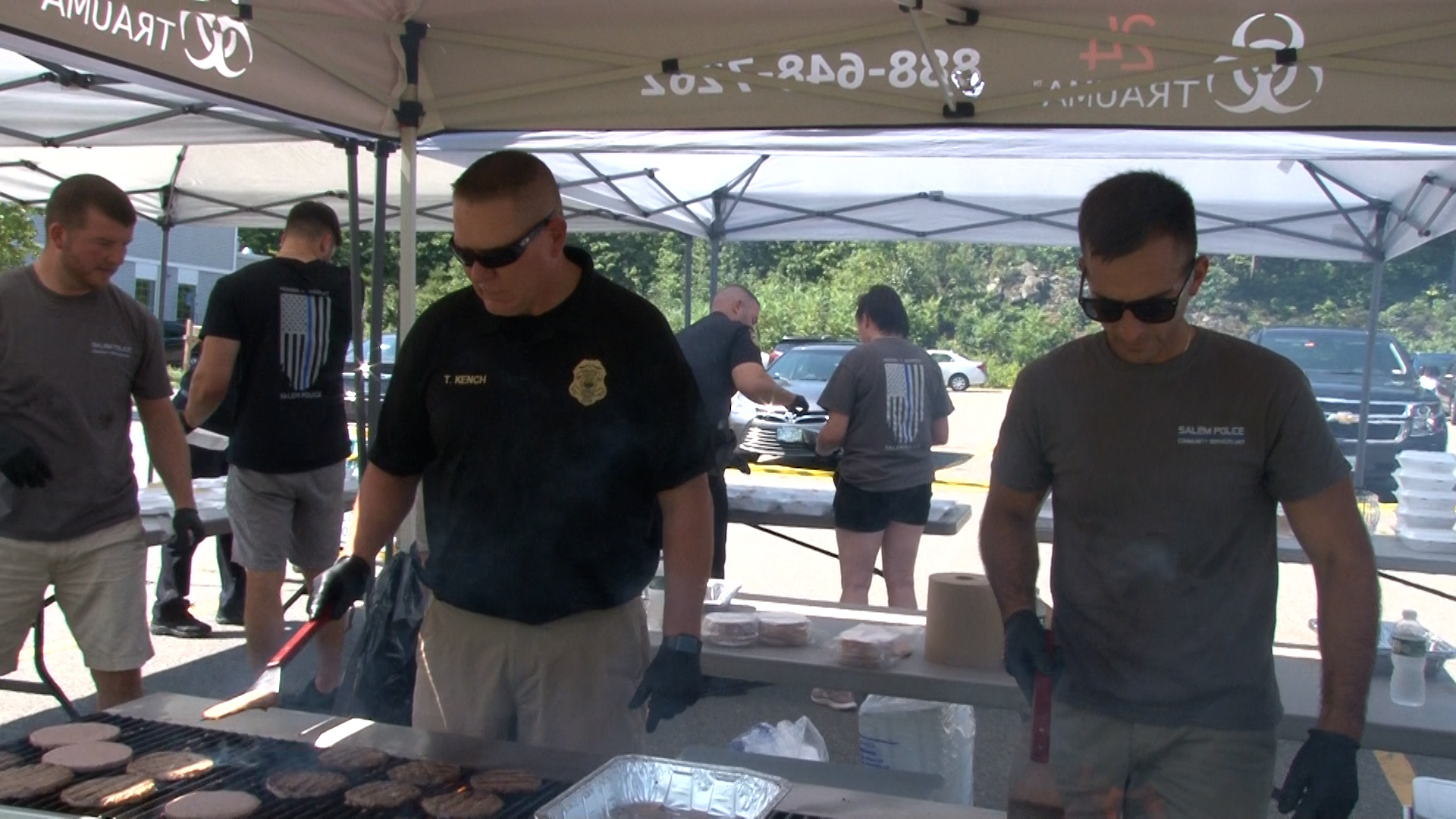 Salem Police Dept Cookout at Ingram Senior Center
